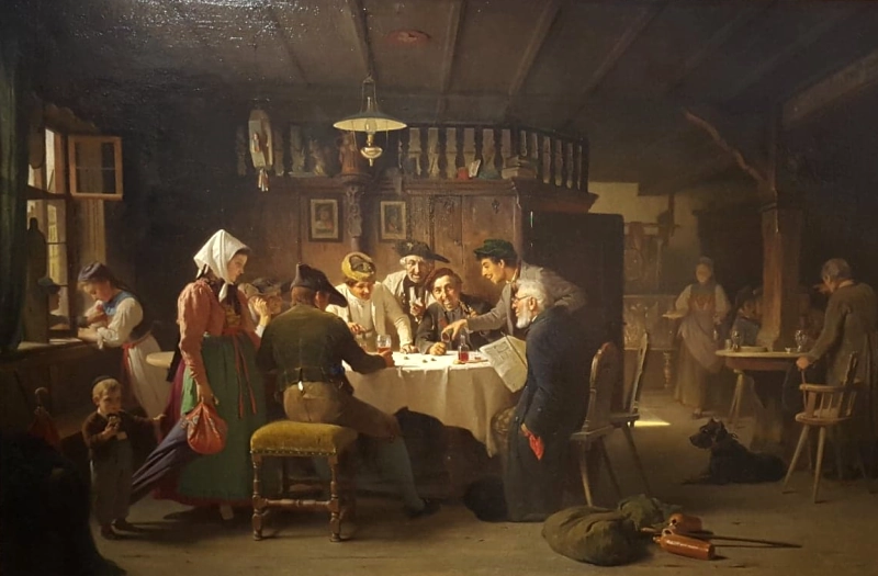 Würfelspieler in der Schwarzwälder Wirtshausstube